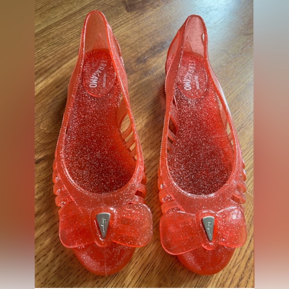 Ferragamo Glitter Jelly Flats